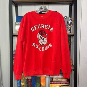 Jerzees Red Georgia Bulldogs Crewneck Sweater